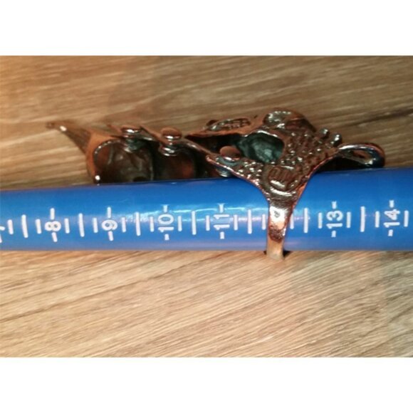 SILVER tone skull metal armor ring or pendant  Y2k punk biker metal goth. - Picture 4 of 4